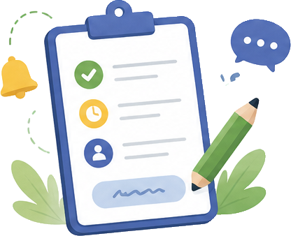 A tidy checklist of scheduled rides